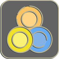 Icon token. Crypto currency elements. Icon in embossed style. vector