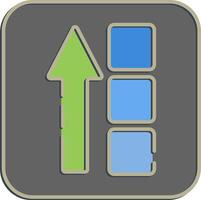 Icon block height. Crypto currency elements. Icon in embossed style. vector