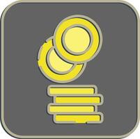 Icon coin. Crypto currency elements. Icon in embossed style. vector