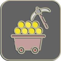 Icon proof of work. Crypto currency elements. Icon in embossed style. vector