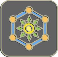 Icon defi. Crypto currency elements. Icon in embossed style. vector