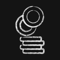Icon coin. Crypto currency elements. Icon in chalk style. vector