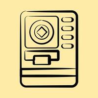 Icon atm crypto. Crypto currency elements. Icon in hand drawn style. vector
