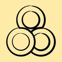 Icon token. Crypto currency elements. Icon in hand drawn style. vector