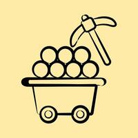 Icon proof of work. Crypto currency elements. Icon in hand drawn style. vector