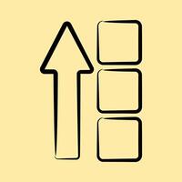 Icon block height. Crypto currency elements. Icon in hand drawn style. vector
