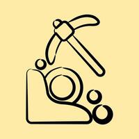 Icon mining. Crypto currency elements. Icon in hand drawn style. vector