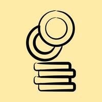 Icon coin. Crypto currency elements. Icon in hand drawn style. vector