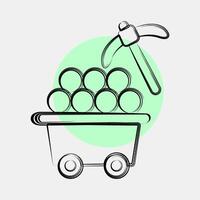Icon proof of work. Crypto currency elements. Icon in color spot style. vector