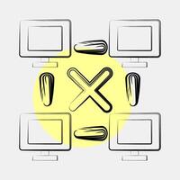 Icon peer to peer. Crypto currency elements. Icon in color spot style. vector