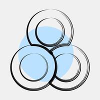 Icon token. Crypto currency elements. Icon in color spot style. vector