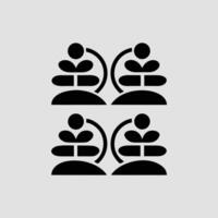 Repeating bonsai tree and zen stone icons, tranquility theme vector