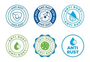Anti rust icons set design. Anti oxidation sign, Rust resistant symbol vector