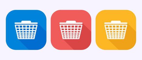 Basket icon design, Shopping basket sign symbol in shadow button design vector