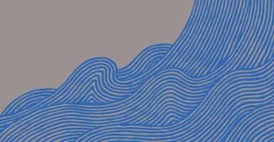 An artistic, hand drawn abstract wave pattern with fluid lines and gentle curves, Japanese style calm and natural motion, perfect for backgrounds, textiles, and modern design projects vector