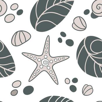 un sin costura estilo, suave Guijarro formas - irregular redondeado formas en apagado tierra tonos, dispersado diseño vector