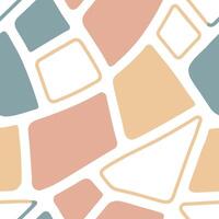 A seamless style, Abstract Color Blocks - Irregular soft-edged squares in pale peach, teal, mustard vector