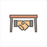 Collusion filled outline icon. corruption scandal color line illustration. vector