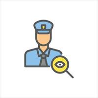 Police Investigation filled outline icon. investigation color line illustration. vector