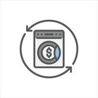 Money Laundering filled outline icon. Money Laundry color line illustration. vector