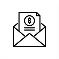 envelope bribe outline icon. corruption black line illustration. vector