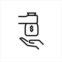 corruption outline icon. bribery black line illustration. vector