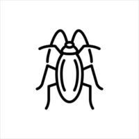 cockroach outline icon. pest black line illustration. vector