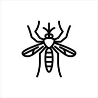 mosquito outline icon. pest black line illustration. vector