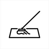 mopping outline icon. mop black line illustration. vector