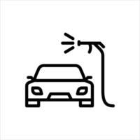 wash car outline icon. washing car black line illustration. vector