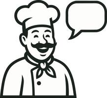 Chef with speech bubble illustration vector
