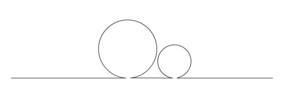 Round shape sketch in continuous line art style in continuous line drawing style. Minimalist round shape sketch in black linear isolated on white background. vector