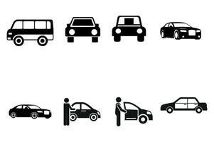 Transport Symbol Set - Car View vector