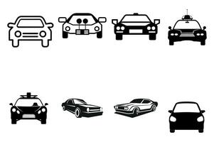 Clean Vehicle Face Clip Art Set vector