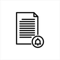 task reminder outline icon. reminder black line illustration. vector