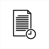 pending task outline icon. delay task black line illustration. vector