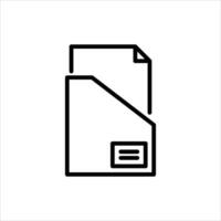 folder outline icon. file storage black line illustration. vector
