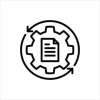 task management outline icon. workflow plan black line illustration. vector