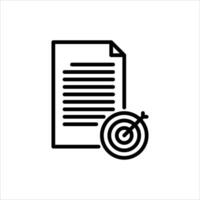 task objective outline icon. target black line illustration. vector