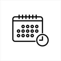 schedule outline icon. reschedule black line illustration. vector