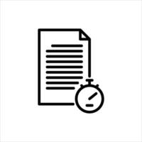 task duration outline icon. deadline black line illustration. vector