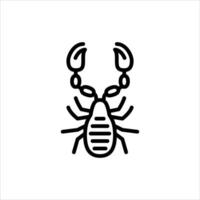 False scorpion outline icon. pseudoscorpion black line illustration. vector