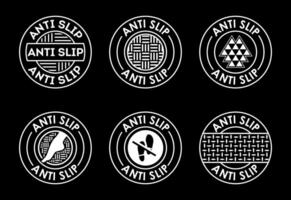 Anti slip icon set design. Non slip safety icon, Slip prevention sign white on black background vector