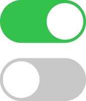 Green and gray toggle switch icons vector