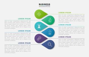 Six-step workflow infographic design template with 6 icons vector