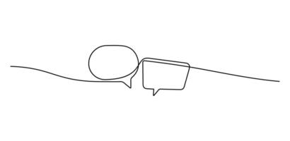 Continuous Line Chat Bubble Icon. Simple Communication Symbol Illustration vector