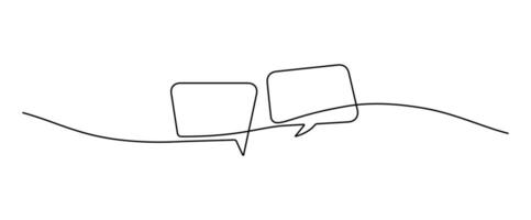 Continuous Line Dialog Bubble. Communication and Messaging Icon Design vector