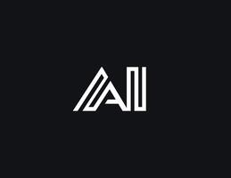 AI Logo Symbol Modern Tech Monogram Design For Neural Network, CPU System, Robotic Automation, Startup Branding, And Digital Innovation Projects. Futuristic Geometric Style. Illustration vector