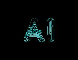 Futuristic AI Logo With Neon Circuit Style For Artificial Intelligence, Cyber Technology, Neural Network, Virtual Assistants, And Tech Startup Projects. Digital Hi-Tech Look. Illustration vector