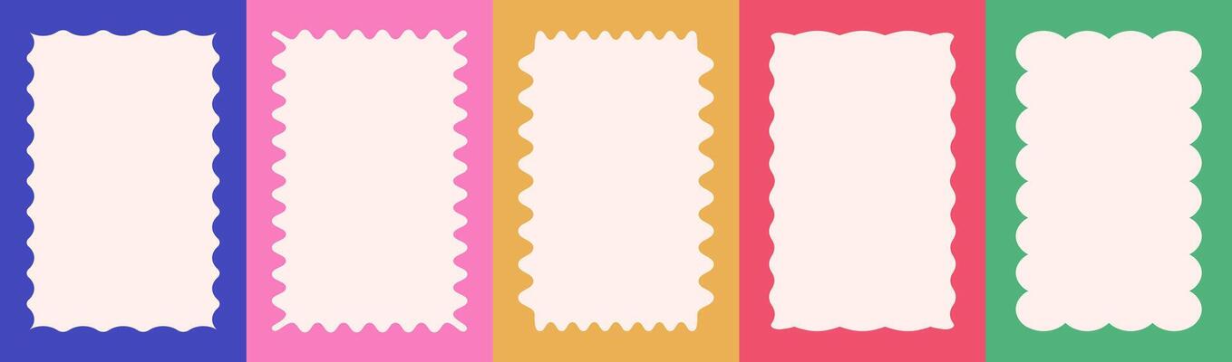 Cloudy wave curve edge border set